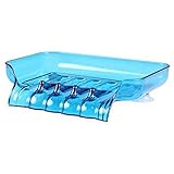 BDYALINGVN Seifenschale Wasserfall Kunststoff Seifenschale Badezimmer Zubehör Drain Seife Box Dusche Seifenkasten ablassen Waschbecken (Color : Blue)