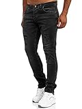 Tazzio Jeans Slim Fit Herren Destroyed Jeanshose Schwarz M525-1 Schwarz 34/30