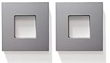 inova Zubehör Schiebetür-Griff Quadrat-Griff Türgriff 2er Set Aluminium silber matt 65x65mm selbstkleb