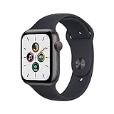 2021 Apple Watch SE (GPS + Cellular, 44 mm) – Space Grey Aluminiumgehäuse mit Midnight Sport Band – Reg