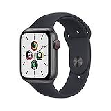 2021 Apple Watch SE (GPS + Cellular, 44 mm) – Space Grey Aluminiumgehäuse mit Midnight Sport Band – Reg