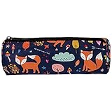 Pen Case Dunkler Comic-Karikatur-Fuchs 3D Bild Druck Federmäppchen Studenten Schreibwaren Box Bleistift Beutel Geldbeutel Mäppchen Kosmetiktasche 20x6.3