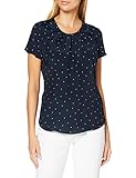 Seidensticker Damen Shirtbluse Kurzarm gepunktet Bluse, blau-weiß, 42