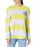 G-STAR RAW Womens Striped Tweater Sweatshirt, Milk Htr/Bright Yellow cab Rugby C718-C389, XXL