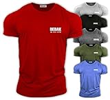 Gym Clothing for Men Gym T Shirt Bodybuilding T Shirts Gym Kleidung - BEBAK Workout Top Training Tops Arnold Schwarzenegger inspiriertes Design T-Shirt MMA, rot, XXL