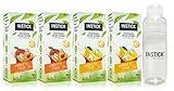 INSTICK | Zuckerfreies Instant-Getränk - Eistee Pfirsich + Eistee Zitrone + Tritan Trinkflasche 750 ml gratis | 4 x 12-er Packung