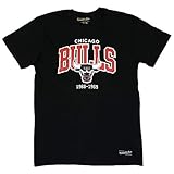 Mitchell & Ness Hommes T-Shirt NBA/HWC Team Arch Print (Chicago Bulls - Black, L)