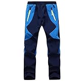 SEEU Kinder Trekkinghose Outdoorhose Wanderhose Outdoor Sport Winddicht Wasserdicht Für Skifahren Wandern Angeln Dunkelblau M