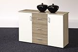 Stella Trading Lift Sideboard, Holzdekor, Sonoma-Weiß, (B/H/T) 120 x 78 x 38