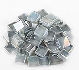 Mosaikfliesen in verschiedenen Farben, schillerndes Kristallglasmosaik für Heimdekoration oder Bastelarbeiten, 200 Stück, quadratisch, 1 x 1 cm, g