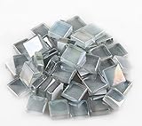 Mosaikfliesen in verschiedenen Farben, schillerndes Kristallglasmosaik für Heimdekoration oder Bastelarbeiten, 200 Stück, quadratisch, 1 x 1 cm, g