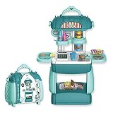Exuberia Lebensmittelgeschäft Pretend Play Ice Cream Einkaufswagen, Simulation Supermarkt Shopping Spielzeug mit Koffer, Registrierkasse Set Kinder Bildung Spielzeug für Mädchen Jung