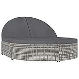 Gawany Doppelliege 2-Personen-Sonnenliege Gartenliege Relaxliege Liegestuhl 198 x 138 x 28 cm Mit 6 Kissen,Doppel-Sonnenliege Strandliege Liegebett Beide Enden Verstellbare in 5 Positionen,G