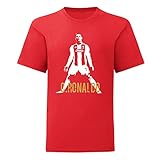 Art T-Shirt, Cristiano Ronaldo, Mädchen, c-ronaldo-ts-chda-red-14-15, Rot, c-ronaldo-ts-chda-red-14-15 14-15 J