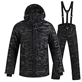 Herren Skianzüge Wasserdichte Und Winddichte Skijacken Und -Hosen Winter Dicke Wärme Skianzüge Schneeanzüge Bergsteigeranzüge,B,M