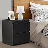 LEMROE Nachtkonsole ,Nachttisch Skandinavisch mit 2 Schubladen, Bedside Table ,