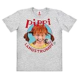 Logoshirt®️ Pippi Langstrumpf Portrait Bio T-Shirt Print für Kinder I Motiv-Shirt Kurzarm Rundhalskragen I Lizenziertes Originaldesign I Logo-Print langlebig & hochwertig I Baumwolle, Größe 176