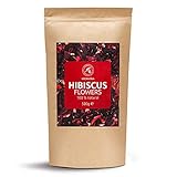 Hibiskusblüten - 500g - Hibiskusblütentee - Getrocknet - Erfrischungsgetränk - Karkade Tee - Vegetarisch - Vegan - Hibiskus Blüten für Hibiskustee - Ohne Z