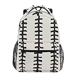 Schulrucksäcke für Mädchen, Kinder, Baseball-Streifen, Rucksack, Schulrucksack, Leinwanddruck, personalisierbare Schultertasche, Büchertasche Baseball-Rucksack 3 12.6 x 5 x 14.8