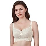 Baetty 32-40(B-DDD) Longline BH Baumwolle Dünne Cup Kabellos Nahtlos Hohe Seite U-Form Niedriger Rücken 4405, 1-off White, 70D