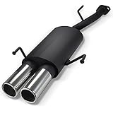 JOM Car Parts & Car Hifi GmbH 89027 Stahl-Endschalldämpfer mit 2X 76mm Endrohren g