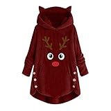 Damen Teddy Fleecejacke Mit Kapuze Warme Flauschjacke Kapuzenjacke Winter Warm Mantel Casual Zip Hoodie PlüSchjacke Comfy Softjacket Bequeme Stilvolle Winterjacke Teddyjacke D