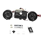 Motorrad Lautsprecher, Motorrad Mp3 Player Bt Motorrad Alarm Audio Sound System Wasserdichter LCD Motorrad Mp3 Player Bt Fm Radio Lautsprecher Mit Telefonladung