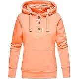 Damen Sweatshirt Hoody Langarmshirt Oberteile Frauen, Pullover mit Kordelzug Pulli Longsleeve Tops Casual Fashion Drucken Outerwear Sportbekleidung（Orange，S）