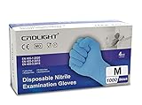 CRDLIGHT Nitrilhandschuhe 1000 Stück Blau EN 455 Puder frei Einweghandschuhe Nitril Handschuhe Einmalhandschuhe 10 Karton a 100 Stück Größe M Untersuchung