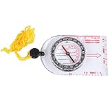 Kompass, 9 * 5,6 * 1,2 cm Tragbarer Kartenkompass Acryl Muitifunctional Wasserdicht und rüttelfest Für Camping Wandern Outdoor Ab