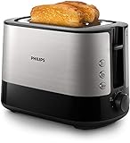Philips HD2637/90 Toaster, 7 Stufen, Brötchenaufsatz, Stopp-Taste, 1000 W, schwarz/