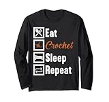 Eat Crochet Sleep Repeat / Strickgarn, Häkelgarn, Häkelarbeit Lang