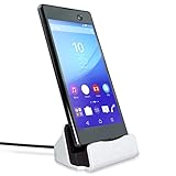 MyGadget Dockingstation Ladestation [Micro USB] für Android Smartphones - Stand Dock + 1m Kabel für z.B. Samsung Galaxy S7 S6 (Edge), Huawei - Silb