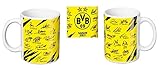 Borussia Dortmund BVB Tasse/Kaffeebecher Unterschriften Team 20/21 Heimtrikot Autog