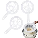 ysister 3 Stück Siebe Set, Satz Kunststoffgriff Fine Mesh Siebe, Haushaltssieb,sieb Filter mesh Filter Jam Straining Set Sieb für Küchen-Trichter, für die Filterung von Saft, Wein, M