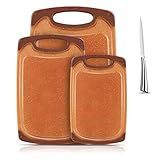 Myiosus Schneidebrett-Set, 3-teilig, BPA-freie Schneidebretter, Kunststoff-Schneidebrett-Set mit rutschfesten Füßen, Küchenschneidebretter mit Saftrille und Loch zum Aufhängen, 1 M