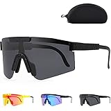 Sportbrillen Fahrrad Brillen Damen Herren Polarisierte UV400 Frame Sportsonnenbrille,Anti-UV Sonnenbrille polarisiert für Outdoorsports wie Radfahrenzum Laufen Angeln Klettern Trekking Skifahren(grau)