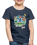 Spreadshirt Die DREI Fragezeichen Kids Fußball Kinder Premium T-Shirt, 122-128, Navy