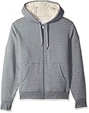 Amazon Essentials Sherpa Lined Full-Zip Hooded Fleece Sweatshirt novelty-hoodies, Hellgrau (Light Grey Heather), US L (EU L)