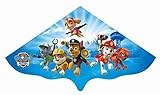 Paul Günther 1219 - Kinderdrachen mit Paw Patrol Motiv, Einleinerdrachen aus robuster PE-Folie für Kinder ab 4 Jahren mit Wickelgriff und Schnur, ca. 115 x 63 cm groß