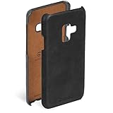 Krusell® Samsung Galaxy A6 + Plus (2018) Hülle Leder „Sunne Cover“ Handyhülle Schutzhülle Handyschale Case passgenau (Vintage schwarz)