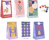 Geschenktüten Papiertüten Geschenkverpackung Kindergeburtstag klein Papier Tüten mitgebsel Geburtstagstüten 18 Stück aus Kraftpapier mit Aufkleber zur Weihnachten Hochzeit Valentinstag Party