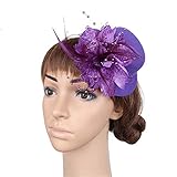 Damen Blume Fascinator Braut Spitze Headwear Corsage Haarband Brosche Mädchen Vintage Handarbeit Stirnband Haarnadel Derby Ball Bankett Cocktail Party Festival Cap,L