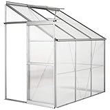TecTake Aluminium Beistell-Gewächshaus 4,09 m³ Gartengewächshaus Treibhaus Frühbeet - Diverse Modelle - (192x128x202cm ohne Fundament | Nr. 402470)