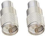 ZFB8B Ersetzen Sie UHF/PL-259 männliche Lötkoxstecker für 50OHM niedrige Verluste RG-8X RG-213 RG-214 9913 RF-Kabel Silber (1PC) Teile Zubehör-okuya (Size : 2pcs)