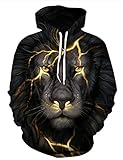 WBYFDC Thunder Lion 3D Sportswear Digitaldruck Mit Kapuze Sport Herbst Winter Paar Pullover Herren Tier Hoodie Street Jack
