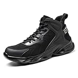 AINGRN Arbeitsschuhe Herren s3 Leicht Sicherheitsschuhe Anti-Piercing Protective Shoes Stahlkappe Atmungsaktiv Wanderschuhe Damen (Color : Black C, Size : 38 EU)