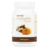 Exvital Curcuma +Piperin - Curcumin hochdosiert, 1500 mg, 90 Kapseln, 1er Pack (1 x 72 g)