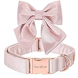 Unique style paws Seiden Pink Farbe Hundehalsband Verstellbares strapazierfähiges Hundehalsband mit Schleife Hochzeit Fliege Hundehalsband für kleine Welp