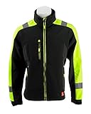 K&G Softshelljacke Urgent GL836444 Schwarz mit gelb Arbeitsjacke Softshell Jacke Berufsjacke Warnjacke Schutzjacke Herrenjacke (2XL)